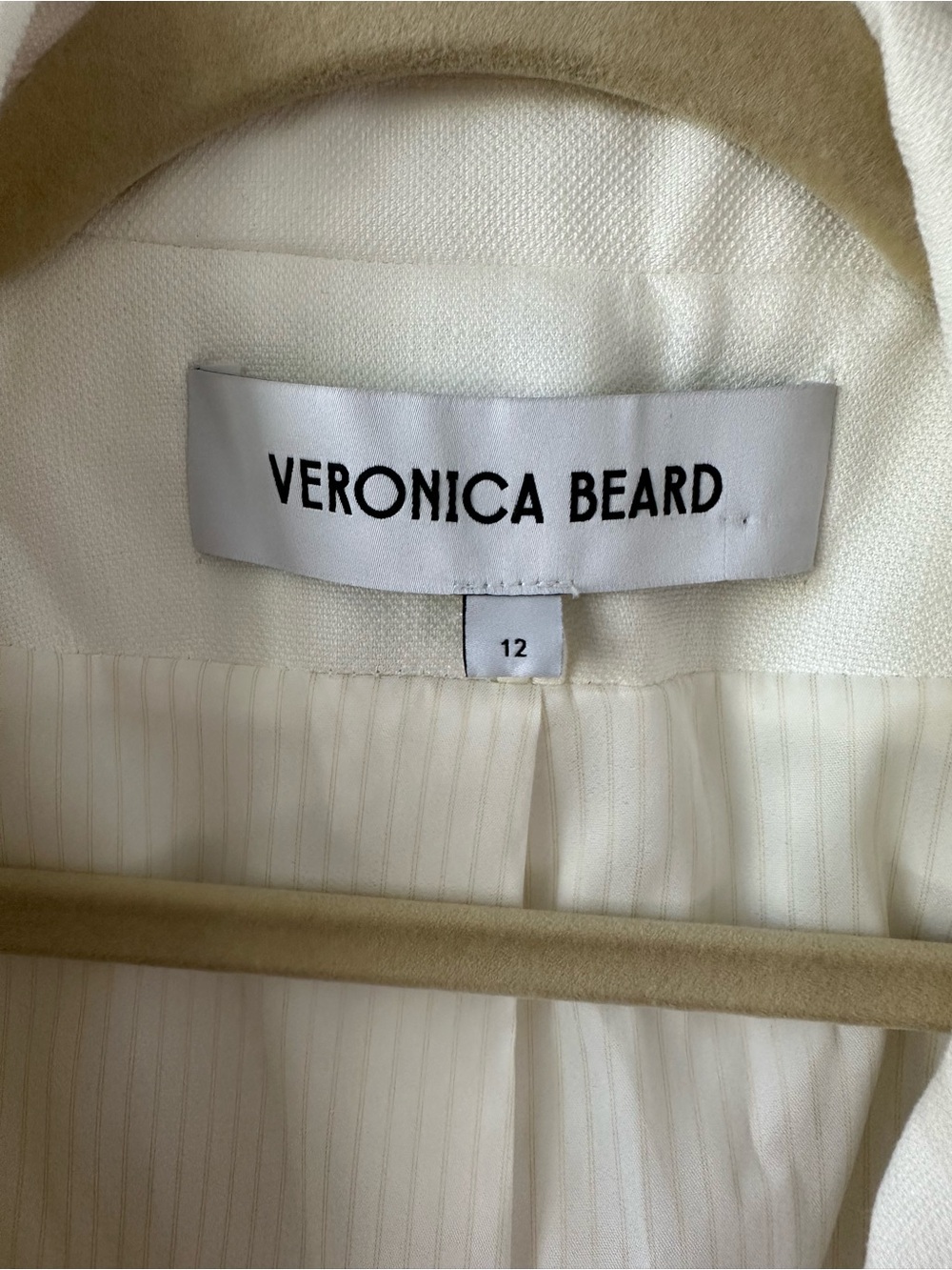 Veronica Beard Miller White Dickey Blazer Jacket Gold Buttons SZ US 12 - Picture 5 of 10